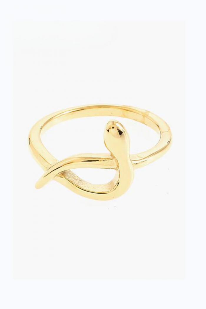 Anillo ajustable de acero dorado serpiente – Liberatta