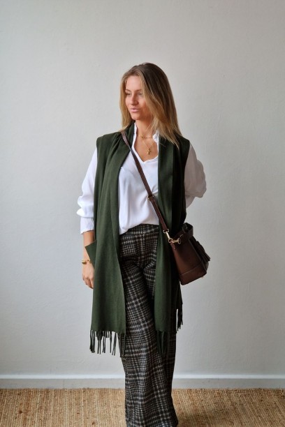 Chaleco oversize verde de...