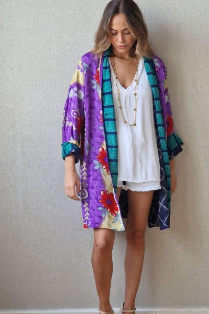 Kimono indio reversible en...