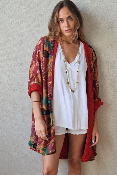 Kimono indio reversible en...