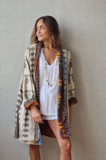 Kimono indio reversible en...