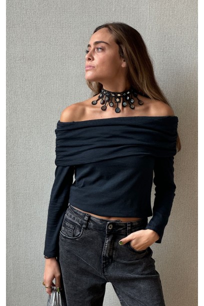 Collar choker de espejos negro