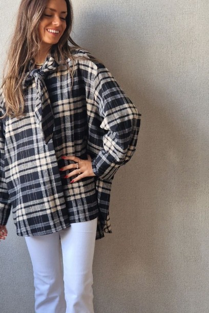 Camisa oversize de cuadros...