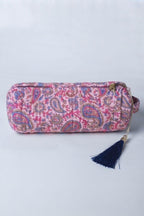 Estuche/neceser rosa telas indias
