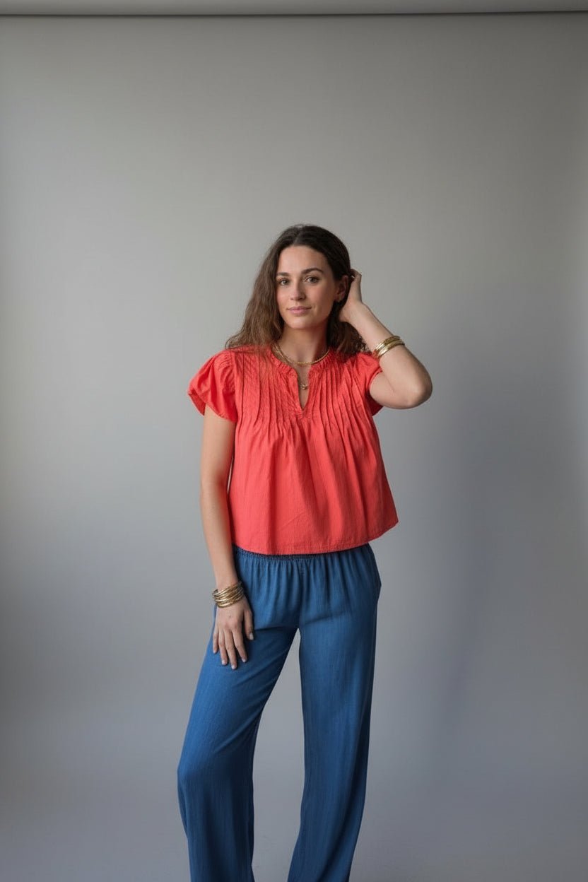 Blusa Manga Farol Coral