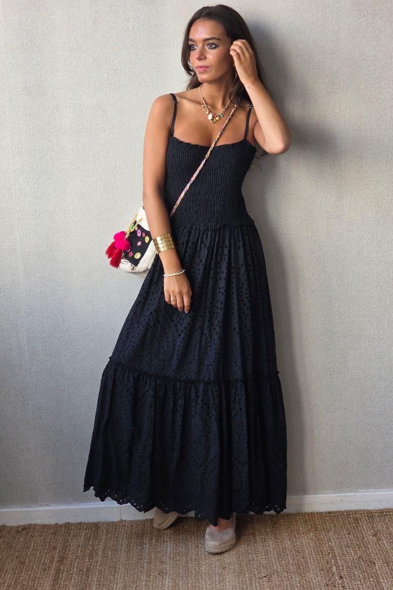 Vestido de Tirantes Guipur Negro