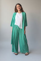 Kimono estampado flores verde