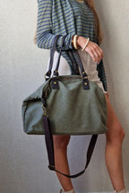 Bolso loneta oversize verde militar con opción a personalizar
