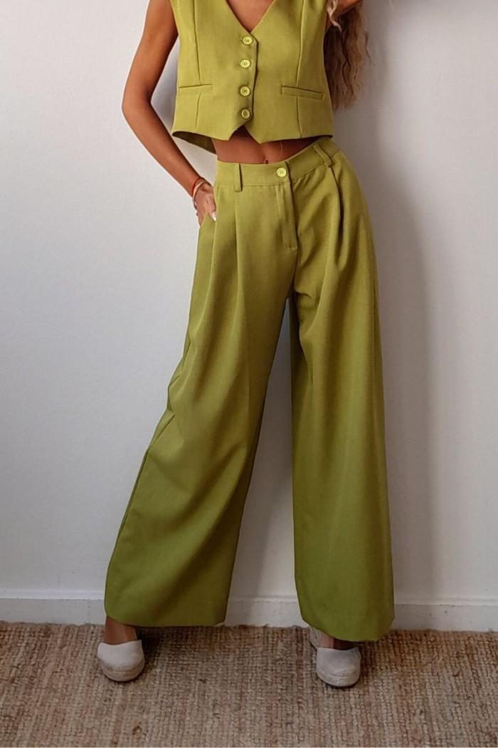 Pantalón de traje en color pistacho