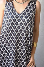 Vestido estampado de fuego negro