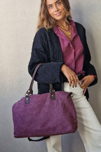 Bolso loneta oversize berenjena con opción a personalizar