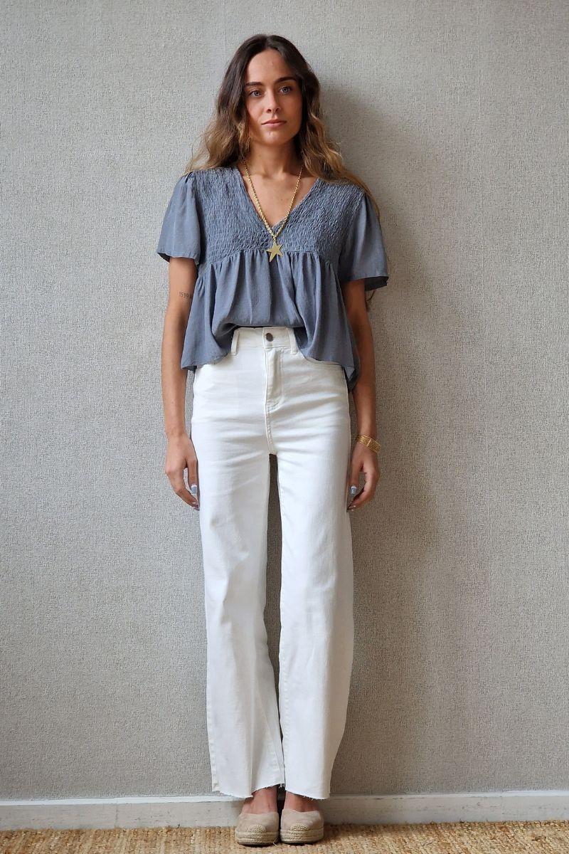 Pantalón vaquero blanco
