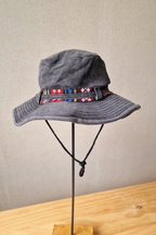 Sombrero unisex tira étnica gris