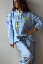 Sudadera con capucha de Rayas azul