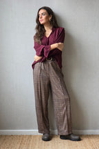 Pantalon cuadros British camel
