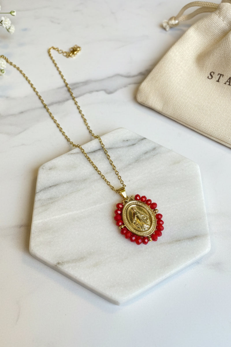 Virgencita milagrosa mini roja