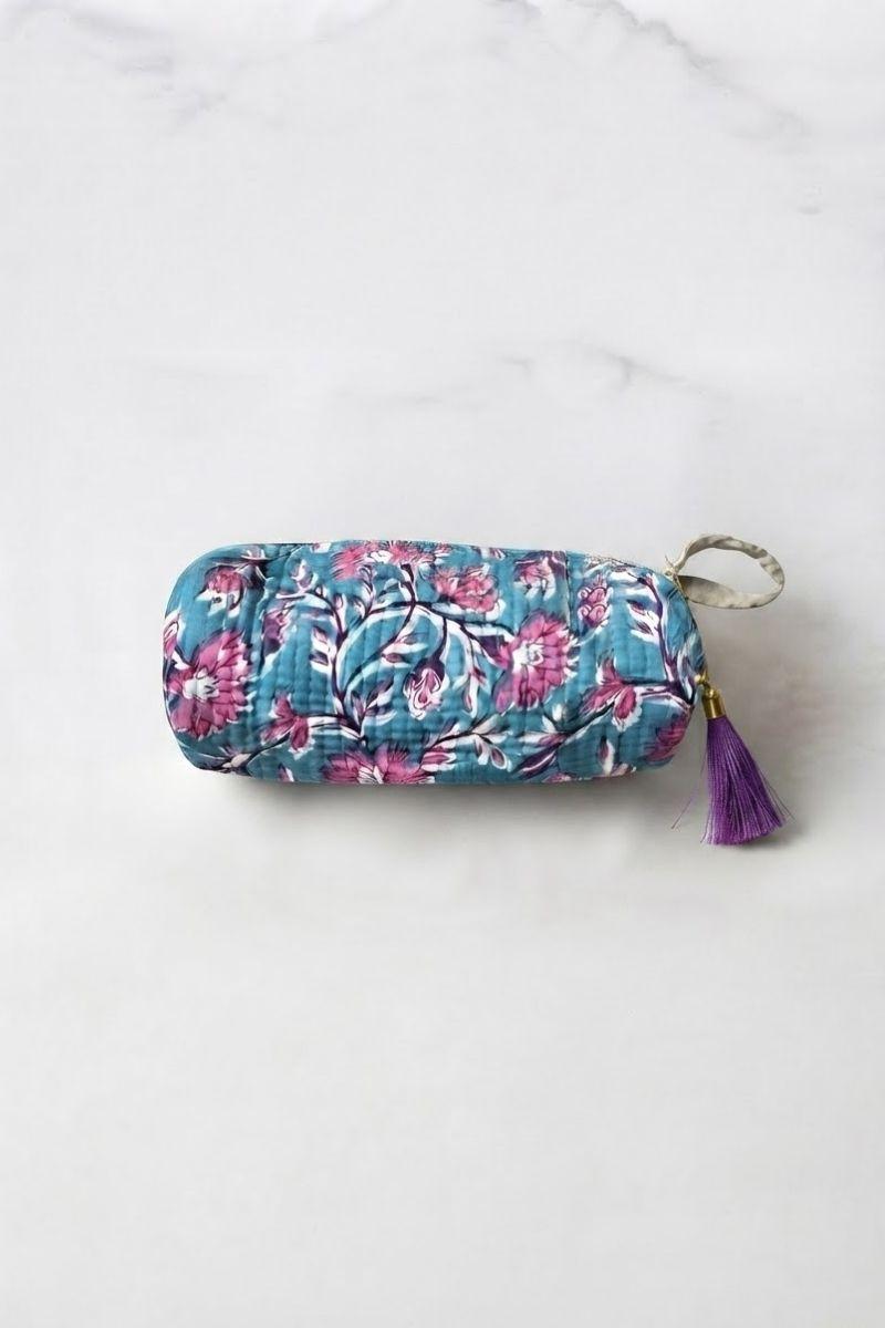 Estuche/neceser turquesa telas indias
