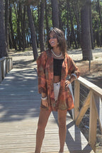 Kimono indio reversible en tonos teja