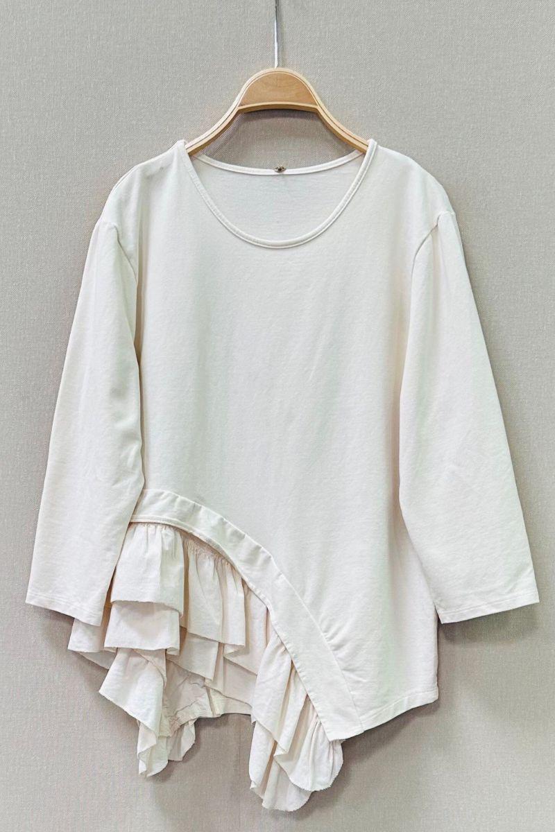 Sudadera de mujer con volantes