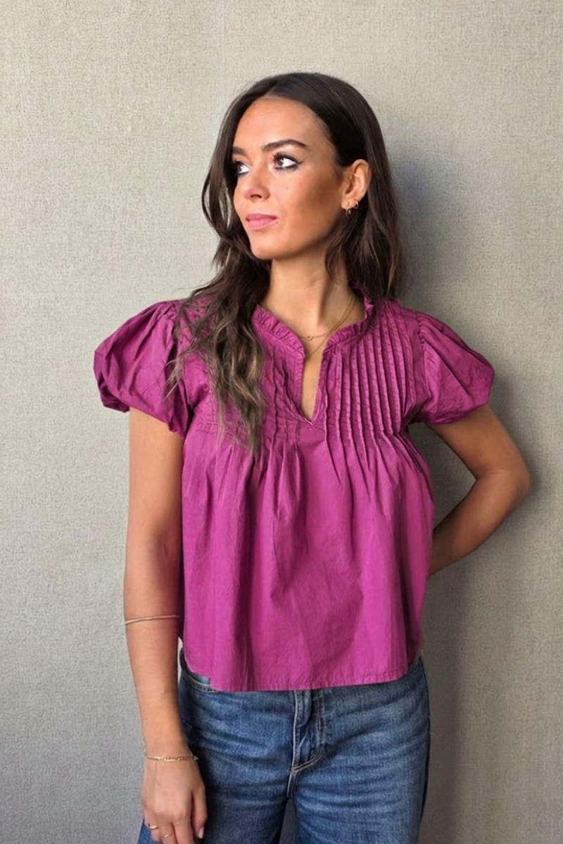 Blusa Manga Farol Magenta