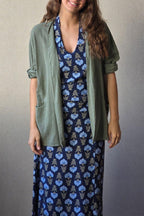 kimono tipo lino verde
