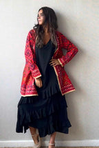 Vestido de tres volantes negro