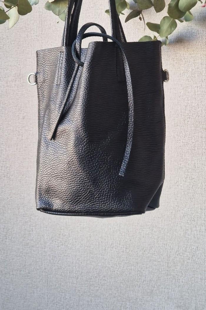 Bolso de mujer tipo cubo negro