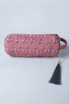 Estuche/neceser rosa palo telas indias
