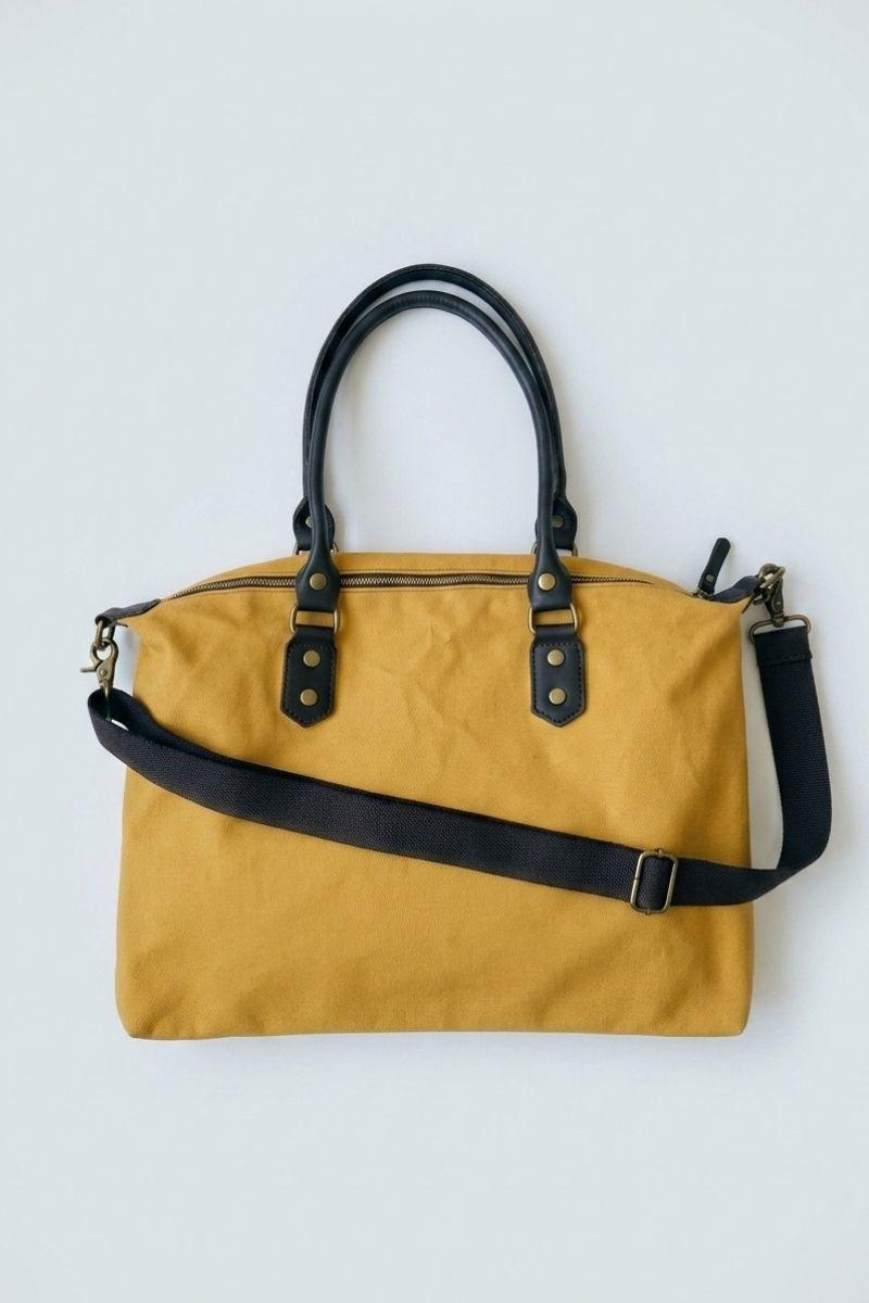 Bolso loneta oversize mostaza con opción a personalizar