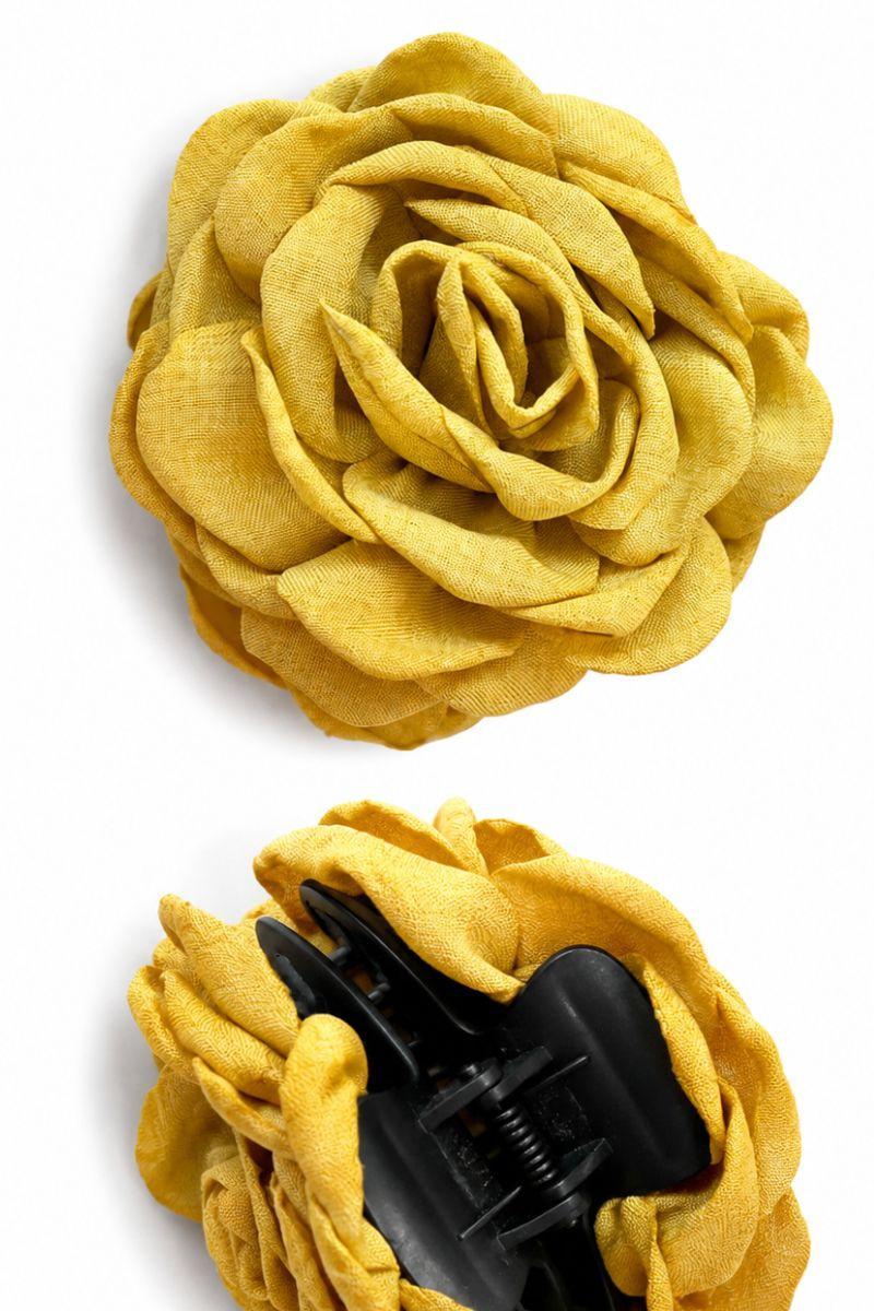 Pinza del pelo flor mostaza
