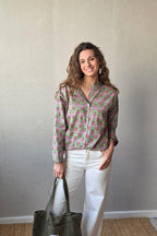 Camisa estampado de flores verde