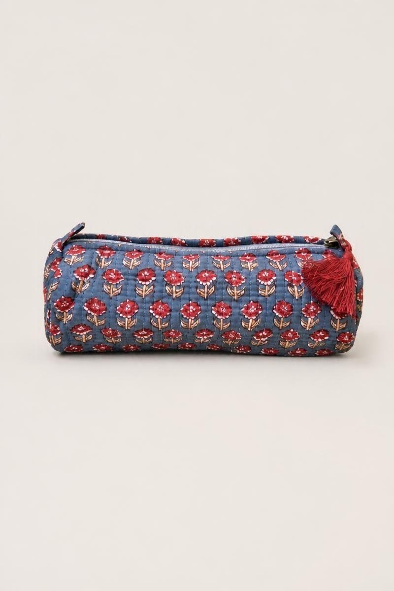 Estuche/neceser gris telas indias