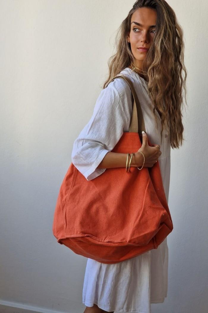 Bolso de playa oversize mandarina red con opción de personalizar