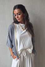 Chaqueta de rayas azul marino