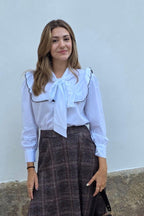 Camisa lazo volante pecho