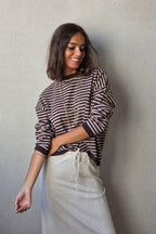 jersey de rayas chocolate/beige