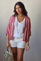 Chaqueta tipo bomber rosa