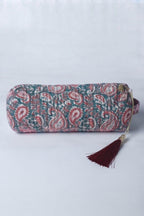 Estuche/neceser verde botrlla telas indias
