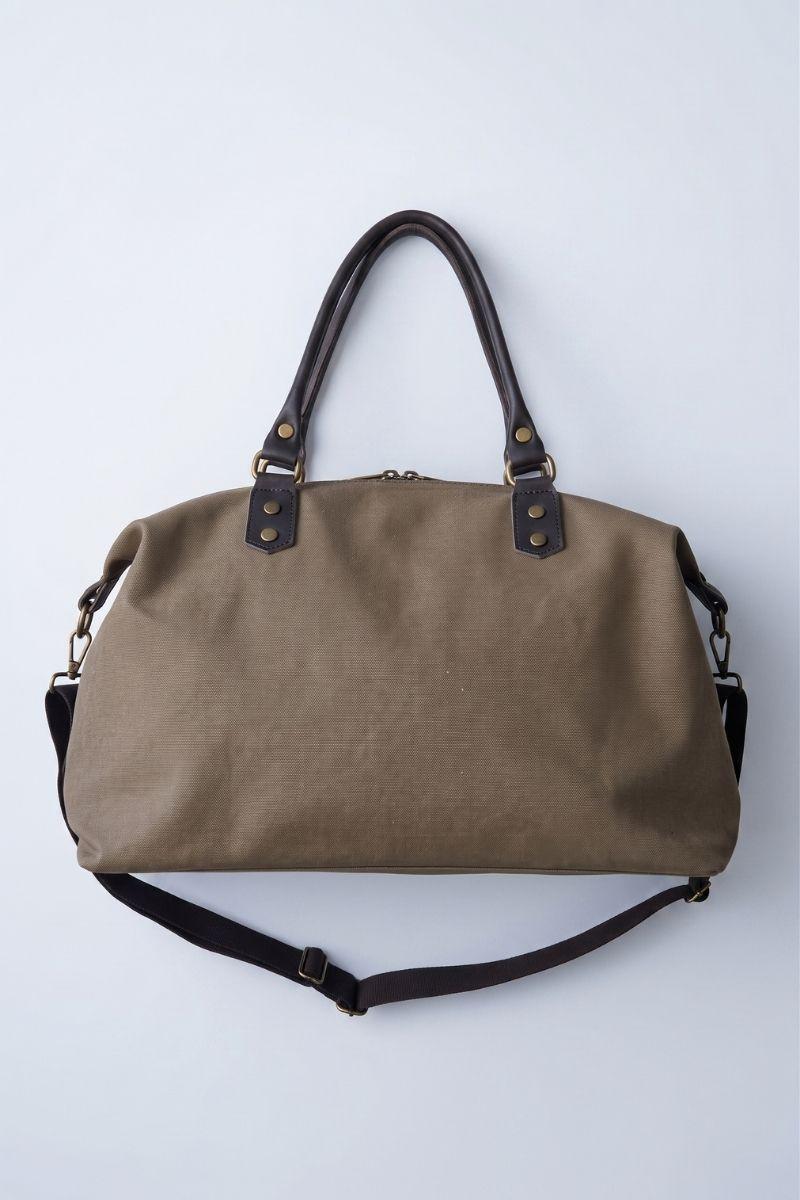 Bolso loneta oversize caqui con asas