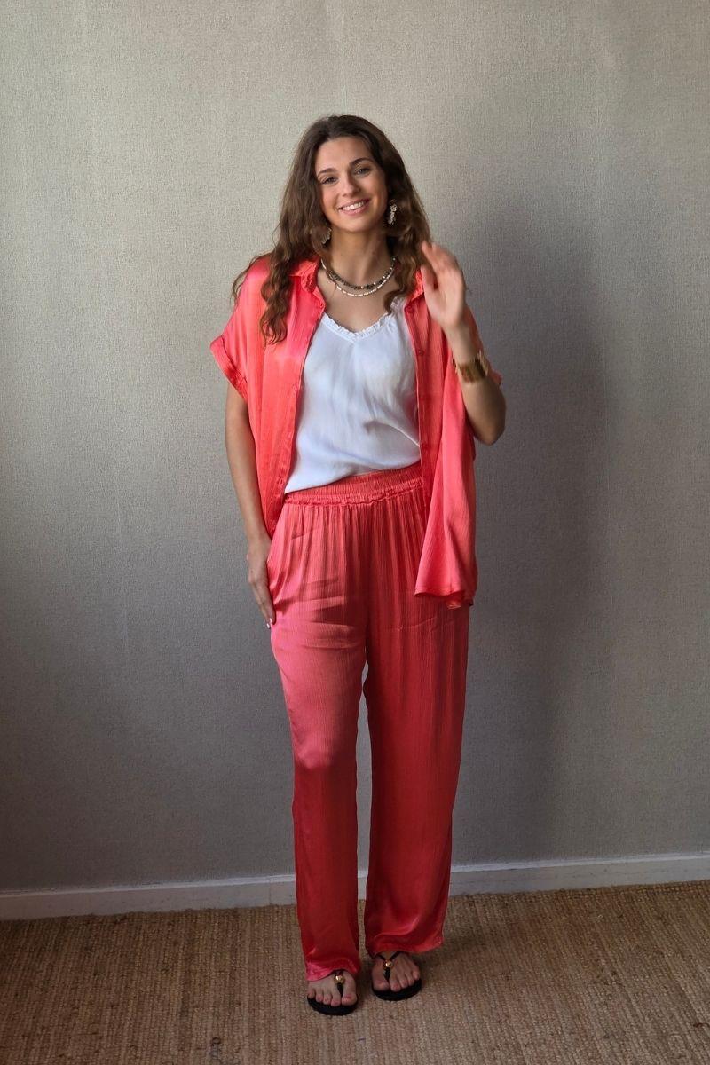 Pantalón de raso coral