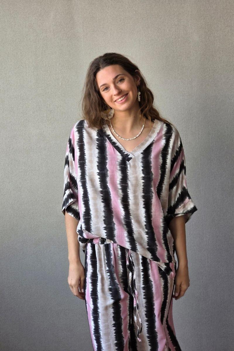 Blusón estampado tie dye negra