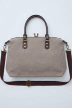 Bolso oversize de loneta y pieltopo con opción a personalizar