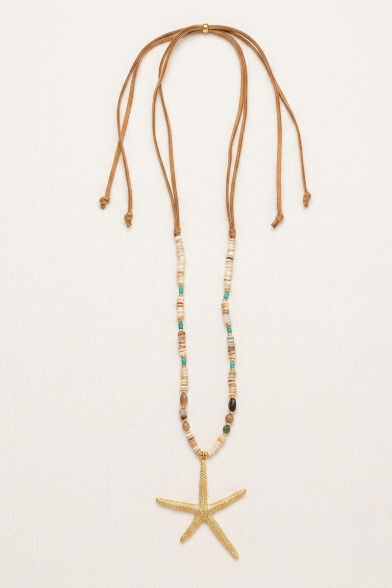 collar estrella de mar biege