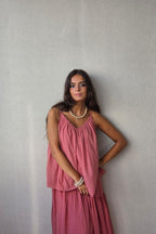 Top muselina coral