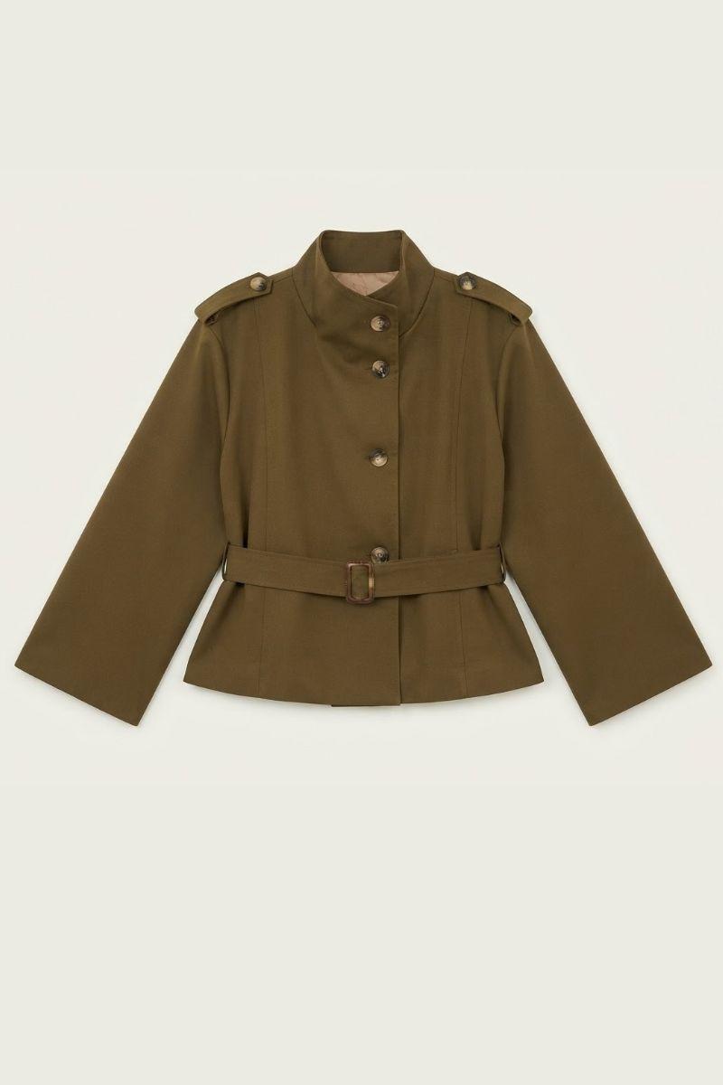 Gabardina corta camel