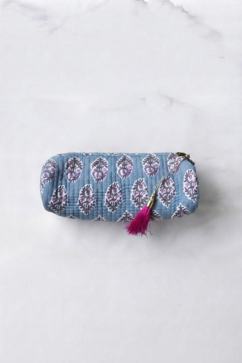 Estuche/neceser azul nude telas indias