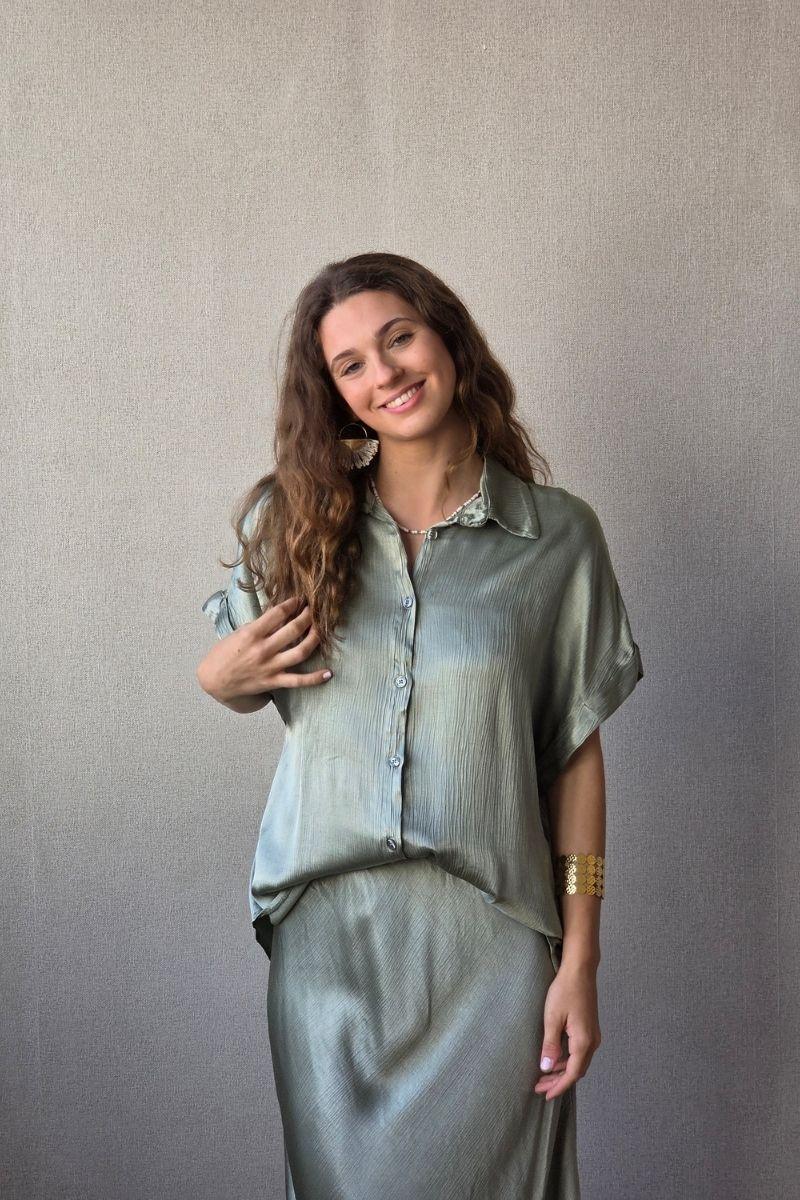 Camisa raso caqui