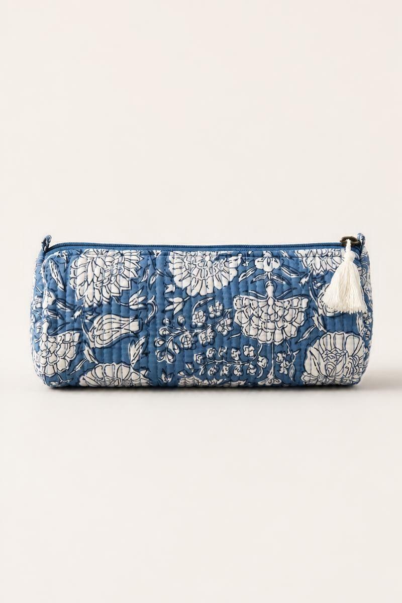 Estuche/neceser azul jean telas indias