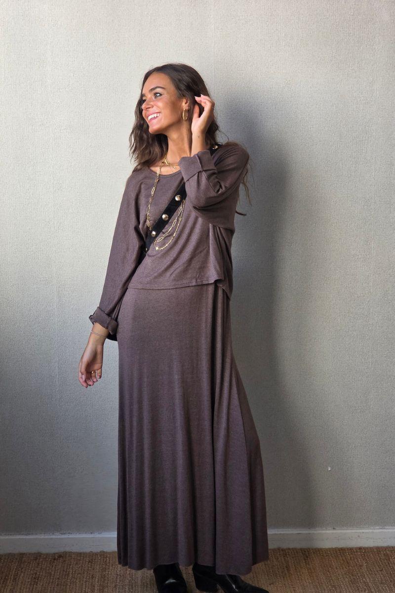 Vestido de tirantes con jersey
