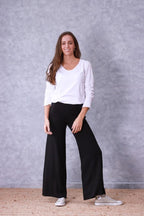 Pantalón culotte de punto negro